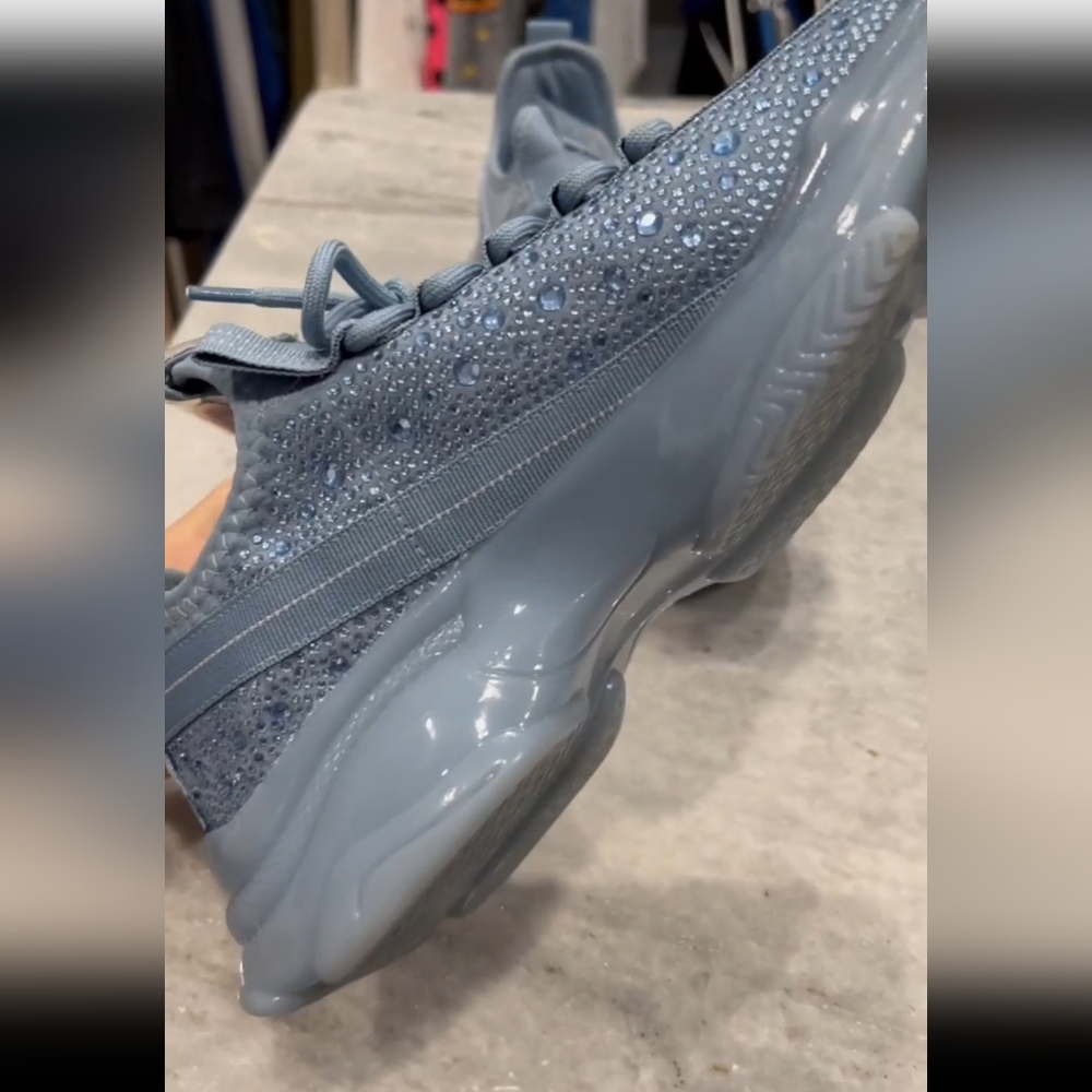 Steve Madden Maxima Blue Crystal Sneakers, Women's 10M - Picture 4 of 8